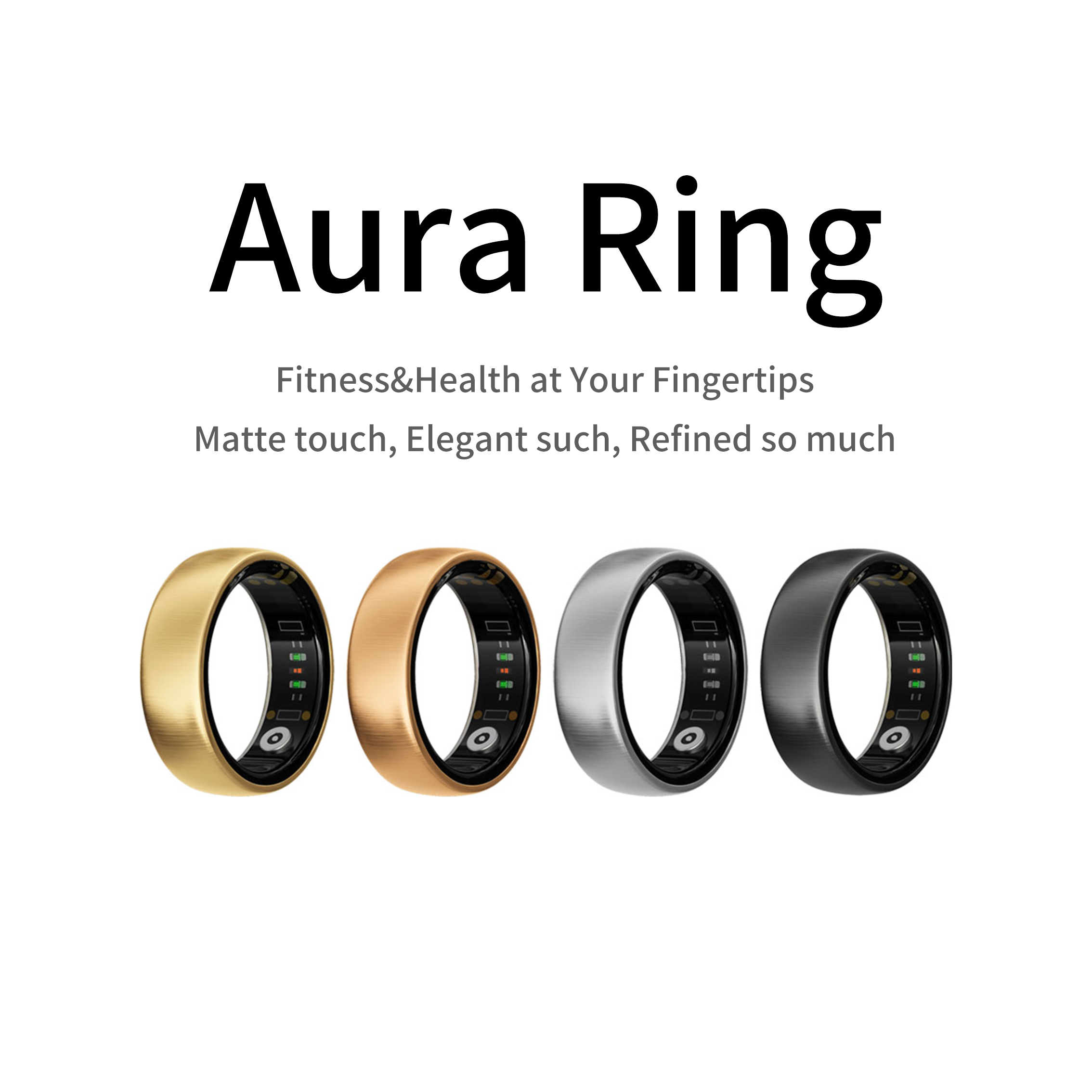 Blood Oxygen Monitor - AURA Matt Smart Ring Fitness Sports