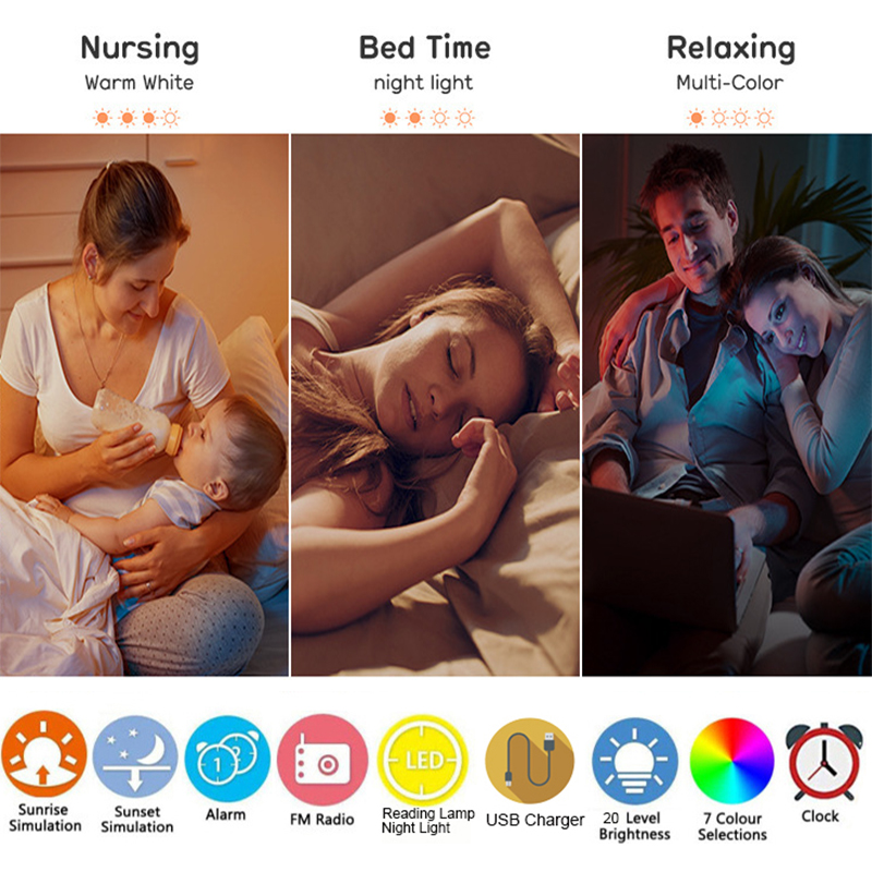 Wake Up Light Alarm Clock with - White Noise Machine Sleep 评论和价格