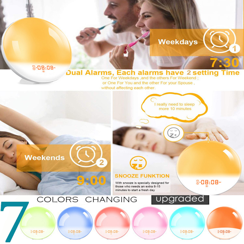 Wake Up Light Alarm Clock with - White Noise Machine Sleep 评论和价格