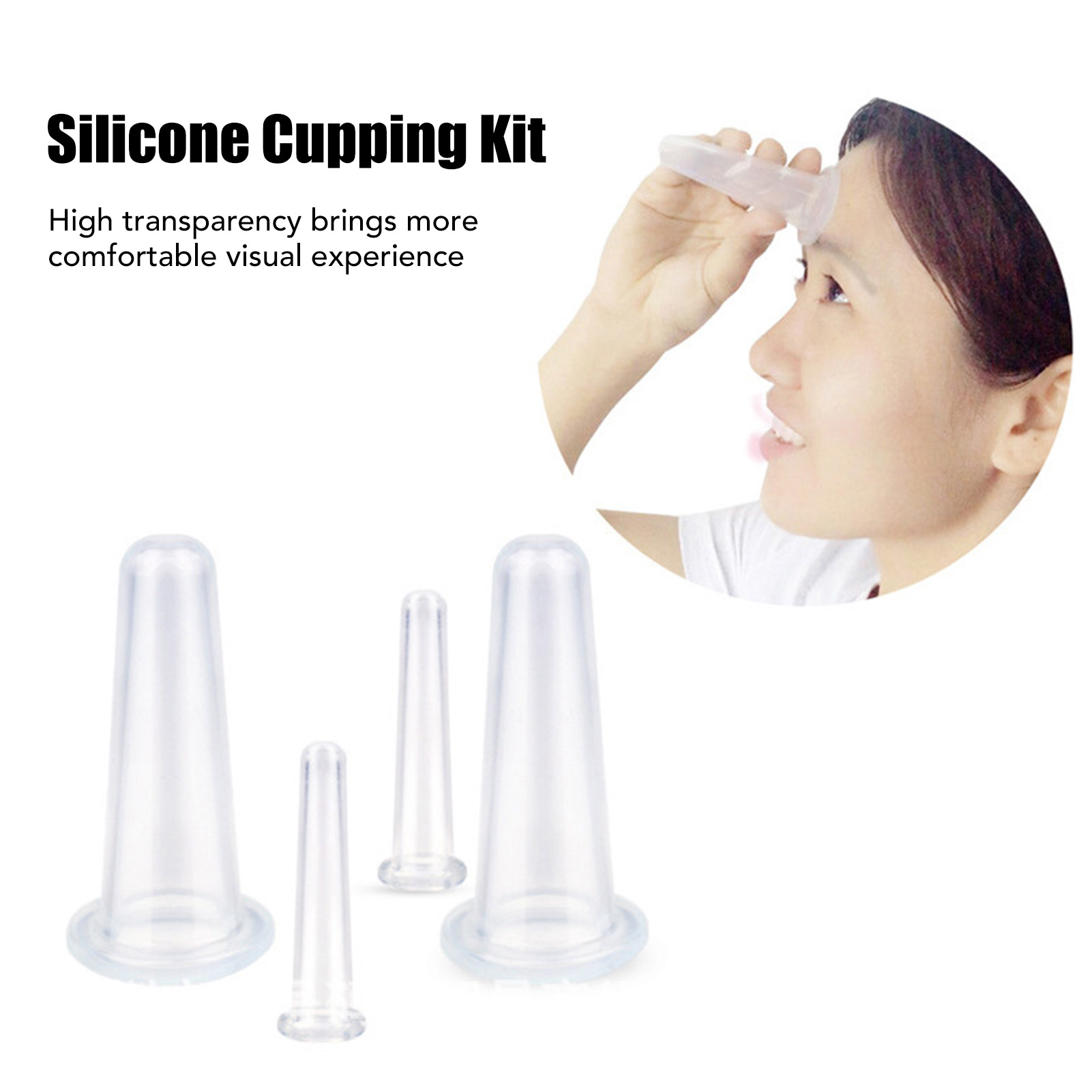 Facial Cupping Set 4pcs Silico - Cupping Therapy Set 评论和价格