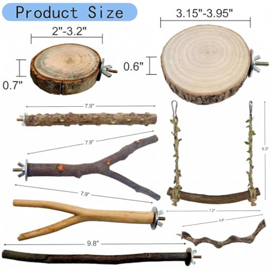 8PCS natural wood bird perches - Health & Wellness Tablet Cutter 评论和价格