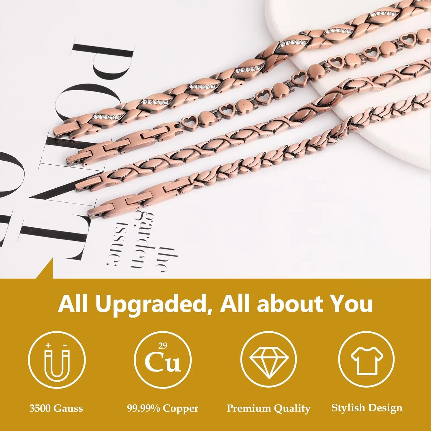 ARADOO Pure Copper Magnetic Br - Health Wellness Bracelet 评论和价格