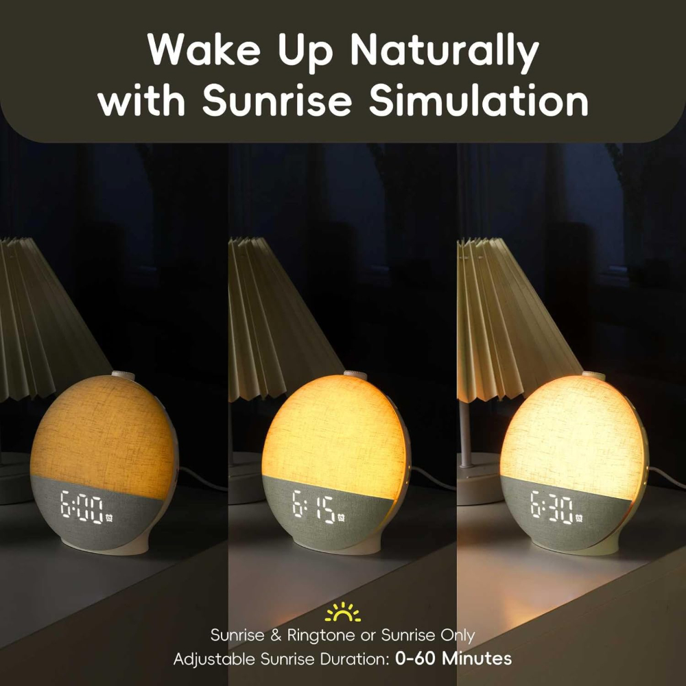 Wake Up Light Sunrise Alarm Cl - White Noise Machine Sleep 评论和价格