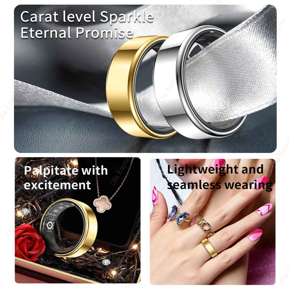 Titanium Alloy Smart Ring, Hea - Blood Oxygen Monitor 评论和价格